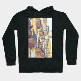 summer varandas. Balconies in Lisbon. Portugal Hoodie